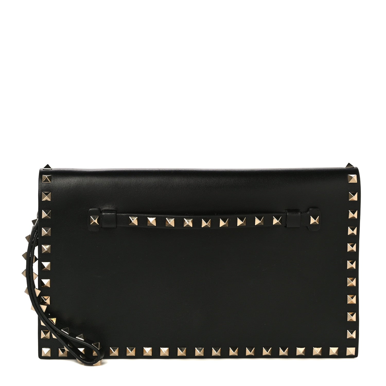 Valentino Garavani Nappa Rockstud Wristlet Clutch Black 1 of 19