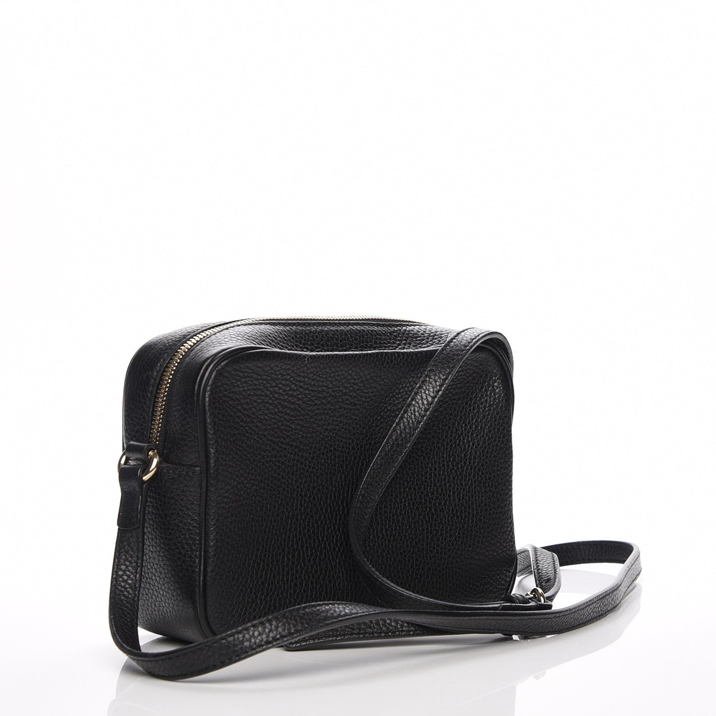 Pebbled Calfskin Small Soho Disco Bag Black