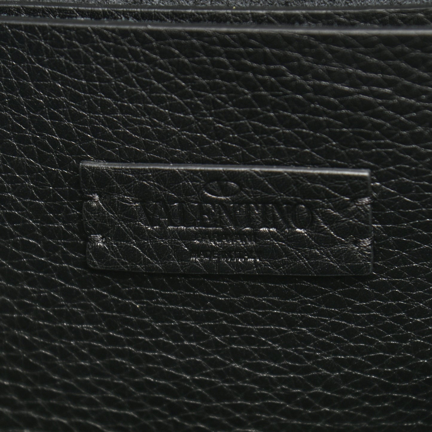 Calfskin Logo Embossed Crossbody Bag Black