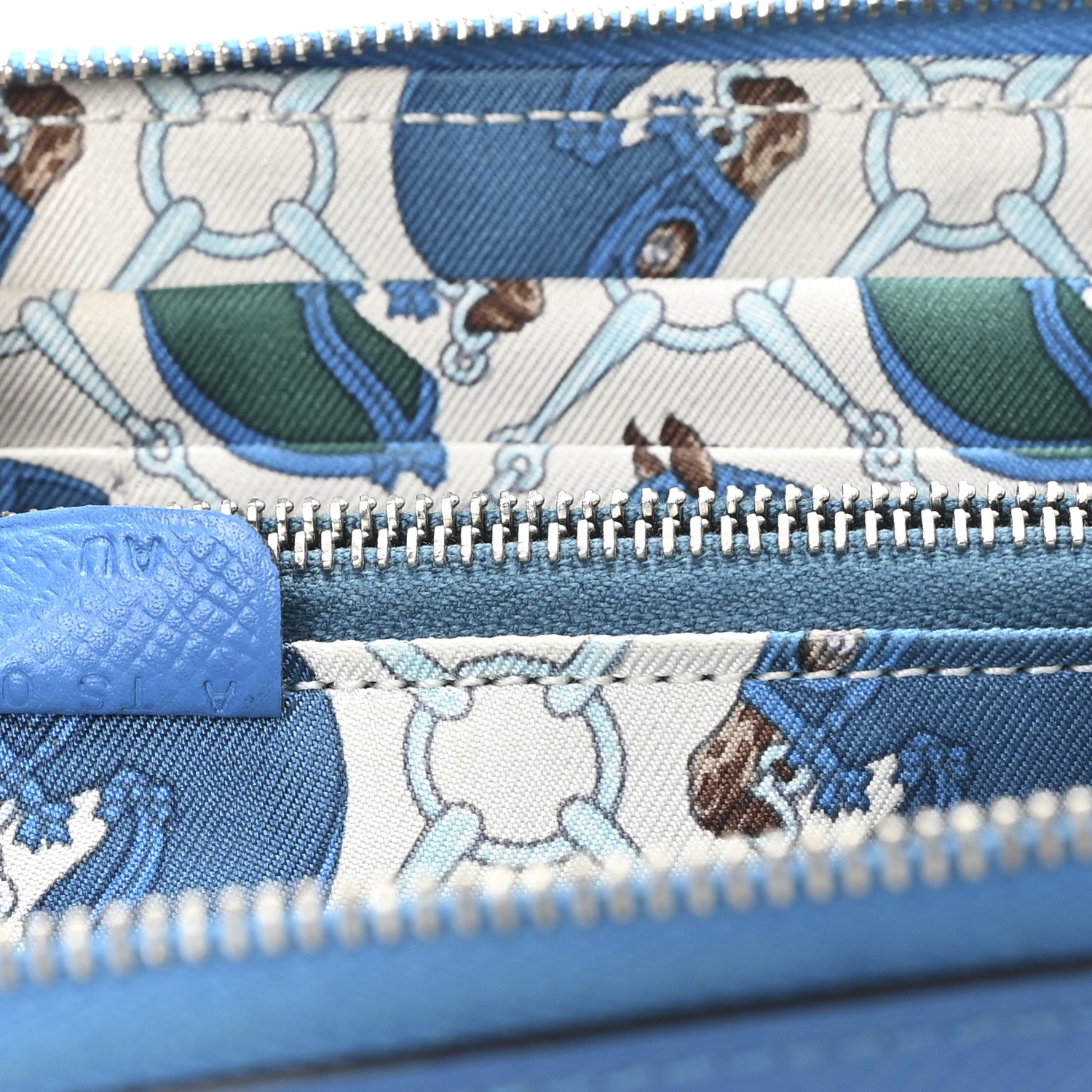 Hermes Epsom Silk'In Wallet Blue Izmir 7 of 9