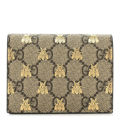 Gucci GG Supreme Monogram Bee Print Card Case 1 of 11