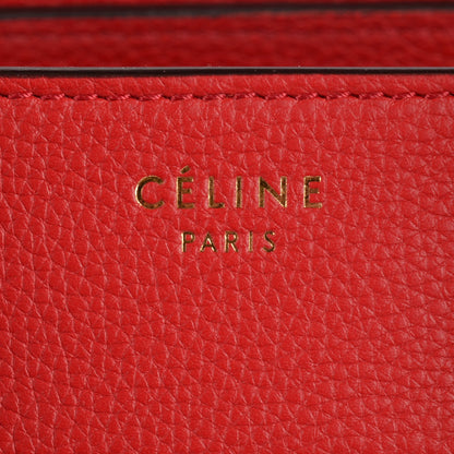 Celine Drummed Calfskin Mini Luggage Coquelicot 6 of 9