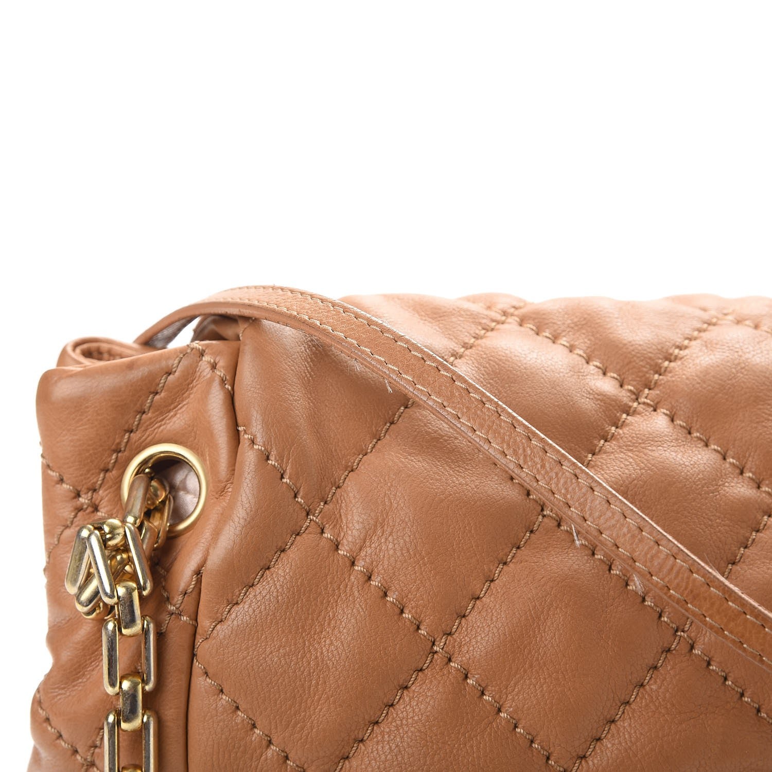 Chanel Calfskin Quilted Jumbo Retro Chain Accordion Flap Dark Beige 13 of 18