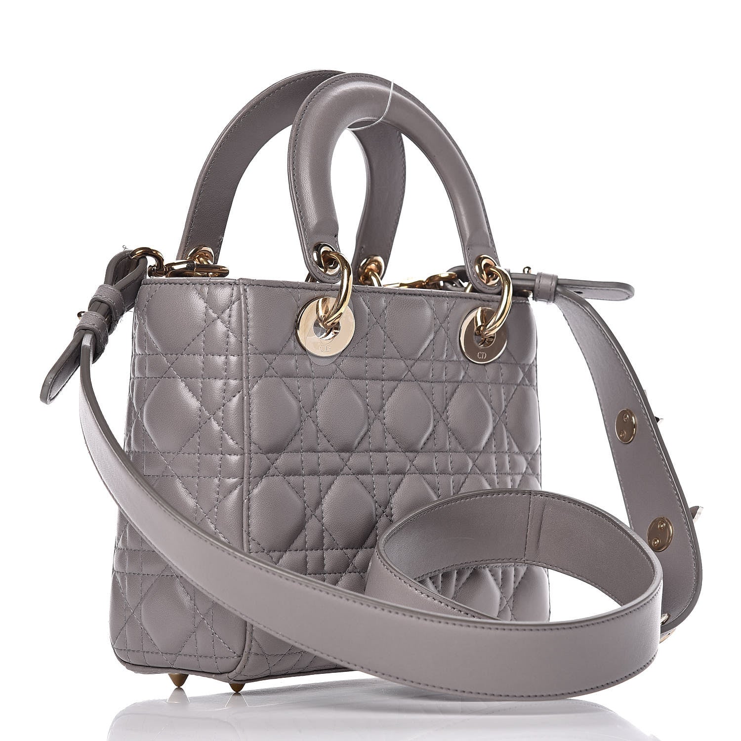 Christian Dior Lambskin Cannage Small My Lady Dior Gris 3 of 12