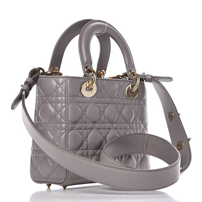 Christian Dior Lambskin Cannage Small My Lady Dior Gris 3 of 12