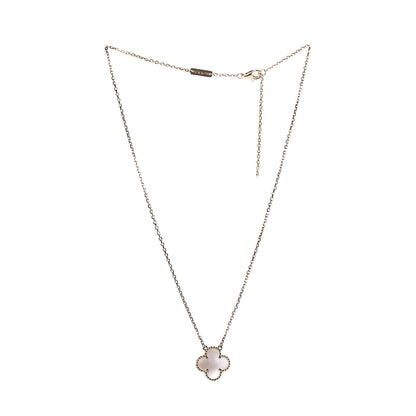 Van Cleef & Arpels 18K Yellow Gold Mother of Pearl Vintage Alhambra Pendant Necklace 3 of 7