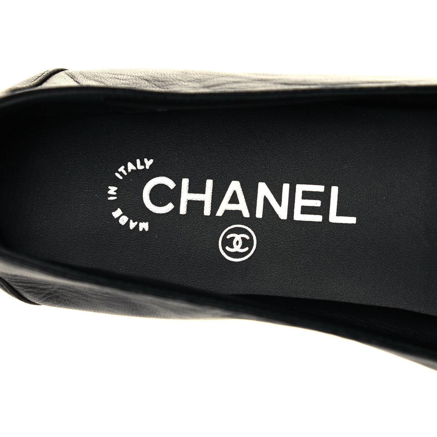 Calfskin CC Chain Loafers 42 Black