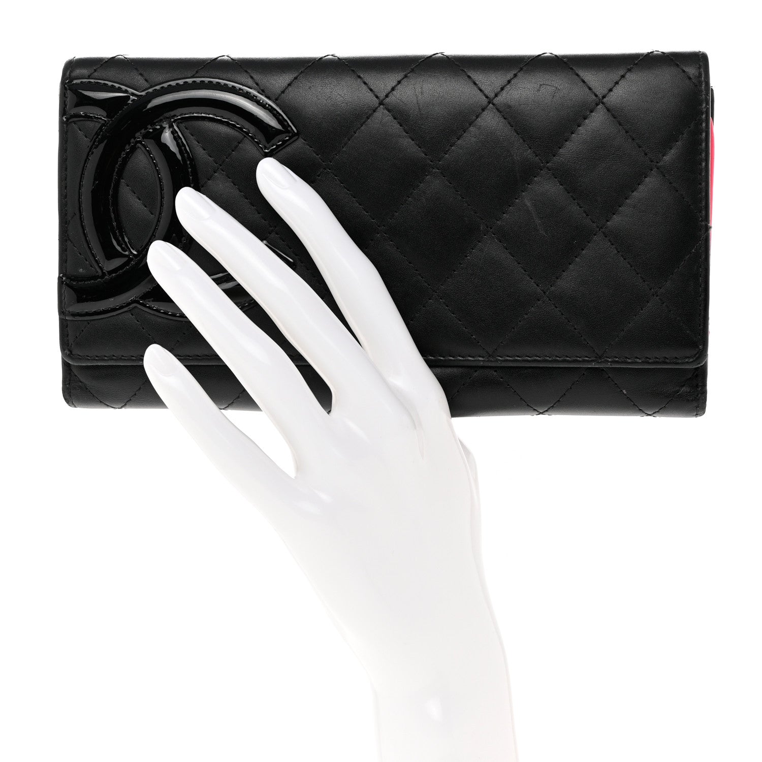Chanel Calfskin Quilted Cambon Long Double Wallet Black 2 of 10