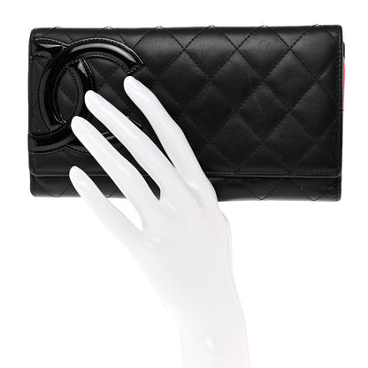 Chanel Calfskin Quilted Cambon Long Double Wallet Black 2 of 10