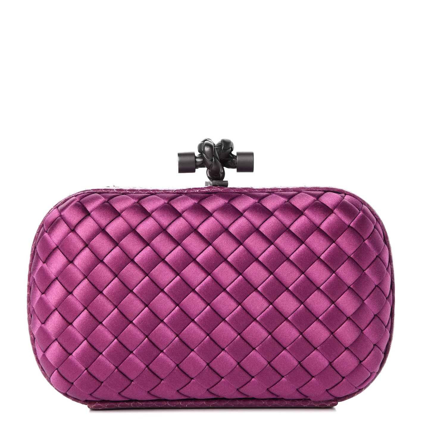 Satin Intreccio Impero Ayers Knot Clutch Orchid
