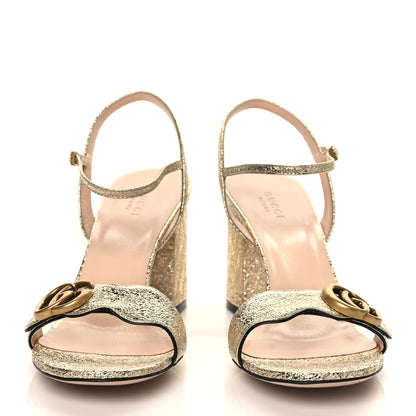 Gucci Galassia GG Marmont Ankle Wrap 75mm Sandals 40.5 Platino 2 of 8