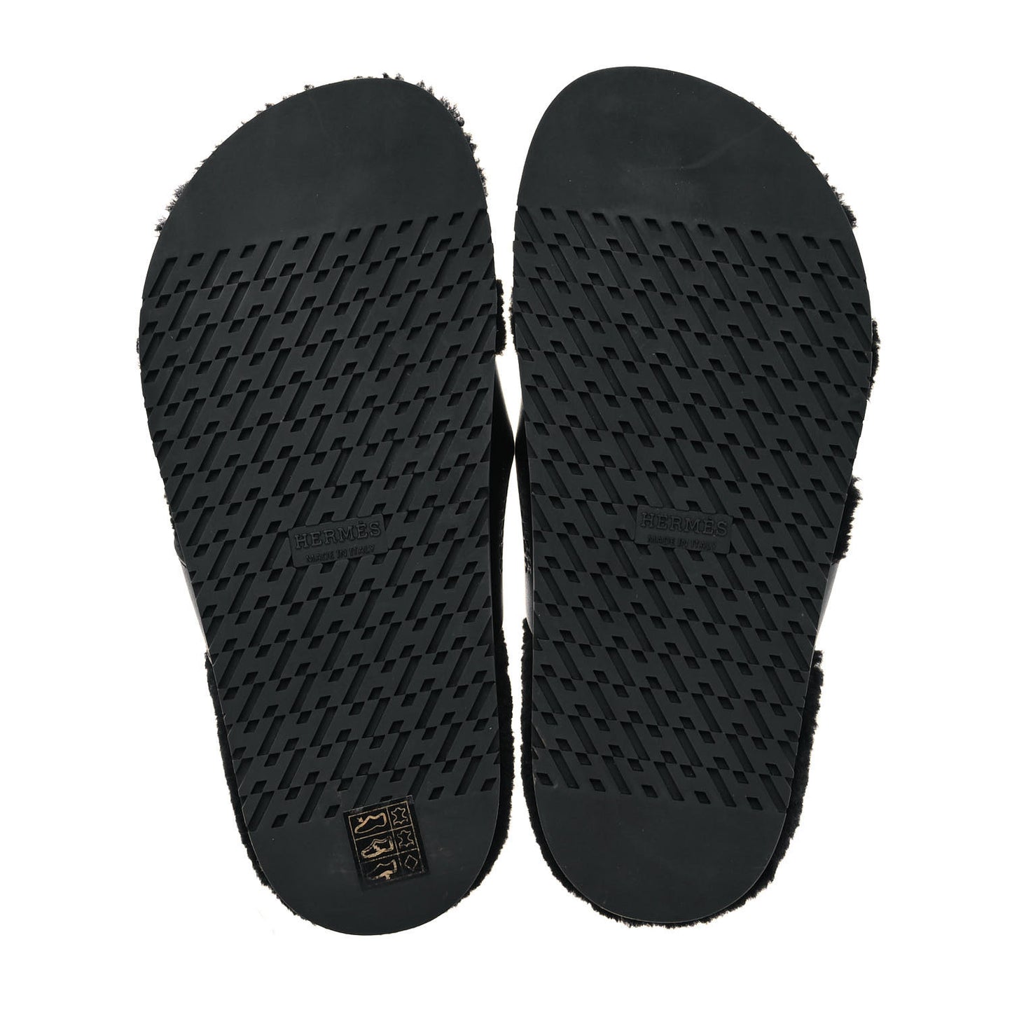 Calfskin Woolskin Womens Chypre Sandals 37.5 Black