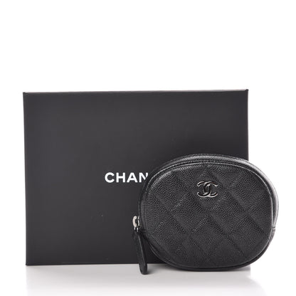 Chanel Metallic Caviar Quilted Zip Around Classic Coin Purse Black 8 of 8