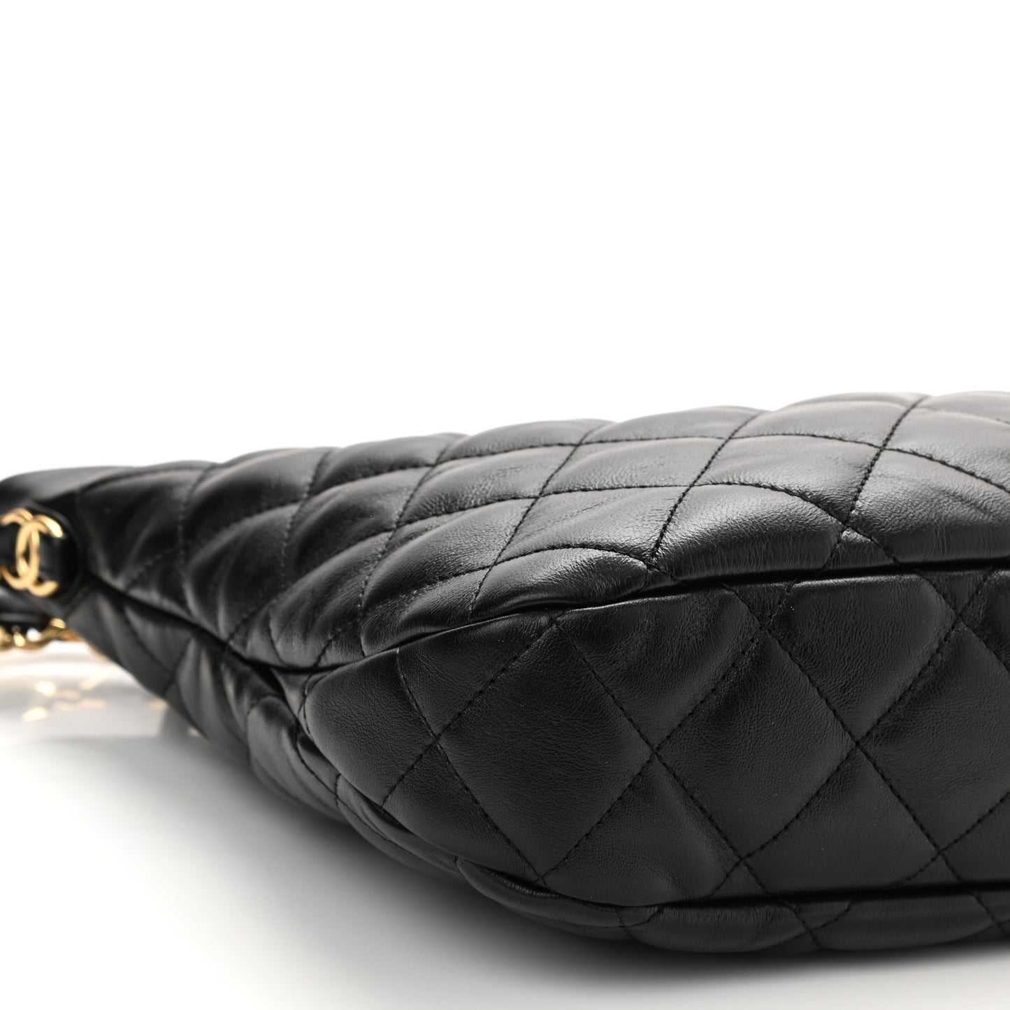 Lambskin Quilted Hobo Black