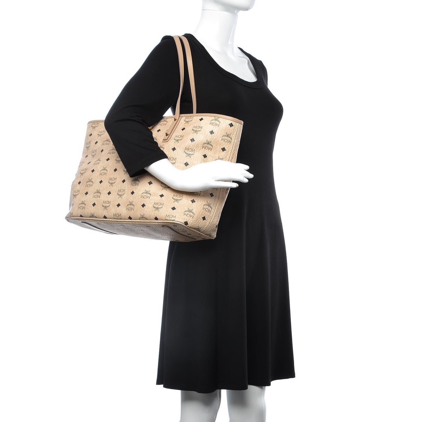 Visetos Medium Anya Shopping Tote Beige