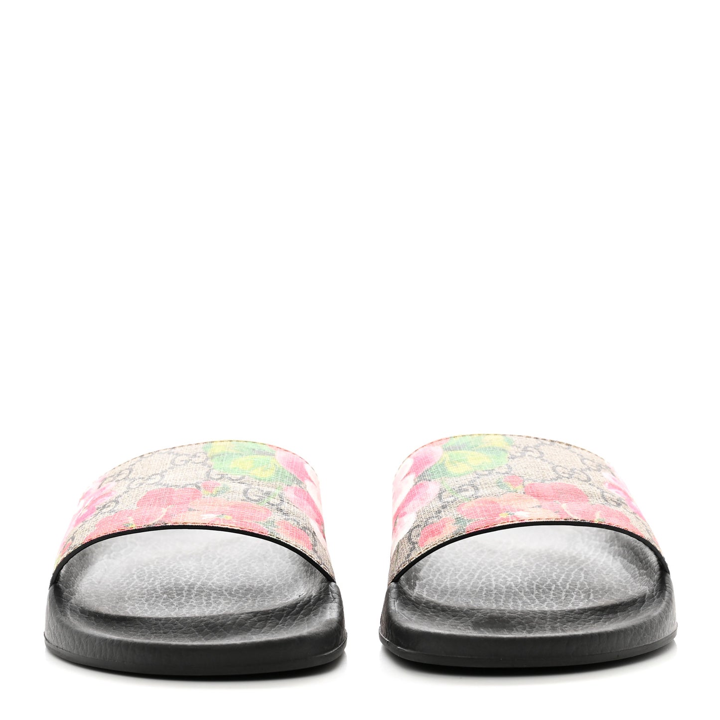 GG Supreme Monogram Blooms Slide Sandals 39 Beige Multicolor