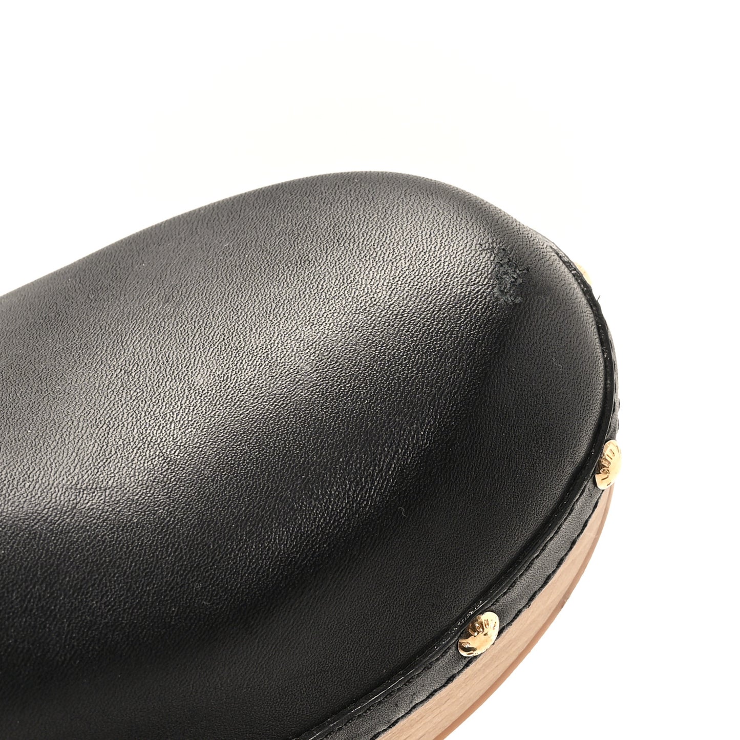 Calfskin Patent Monogram Cottage Clog Mules 39 Black