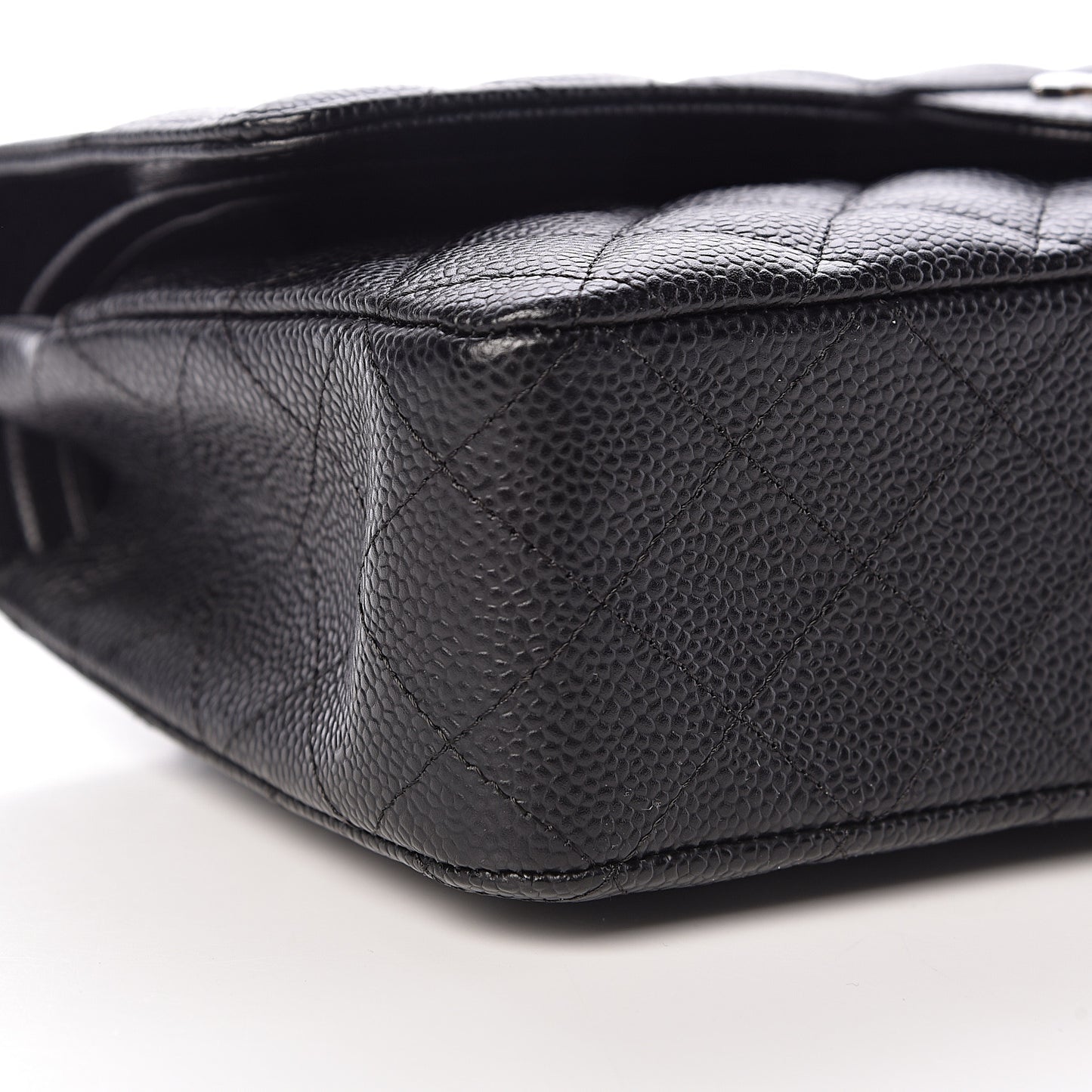 Caviar Quilted Medium Double Flap Black