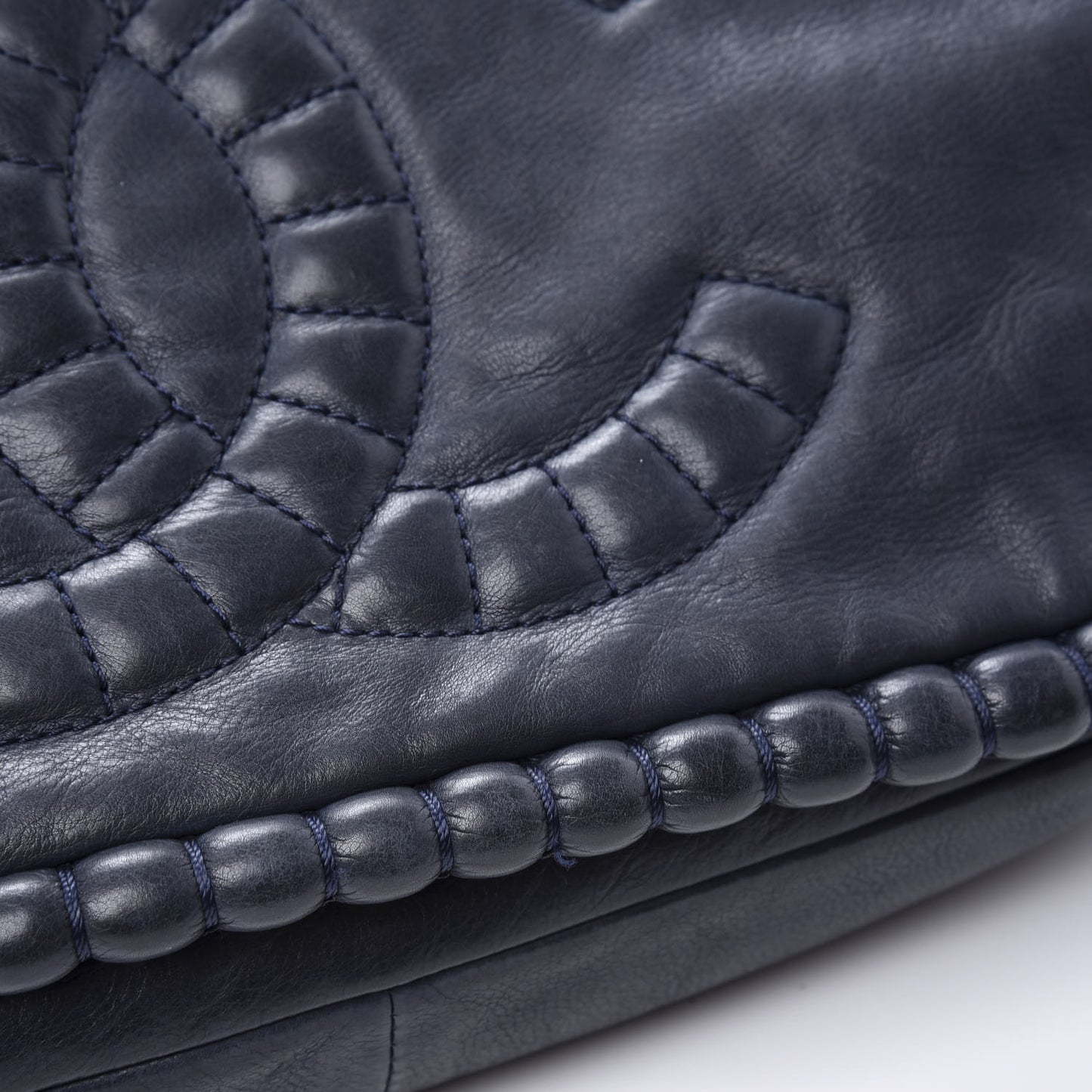 Calfskin Medium On the Bund Flap Navy