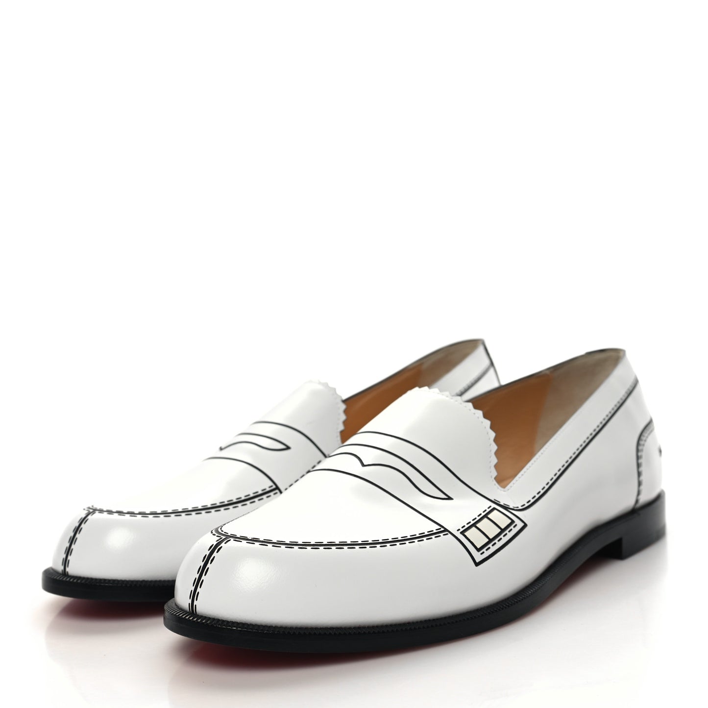 Calfskin Women Mocalaureat Trompl L'oeil Loafers 38 White