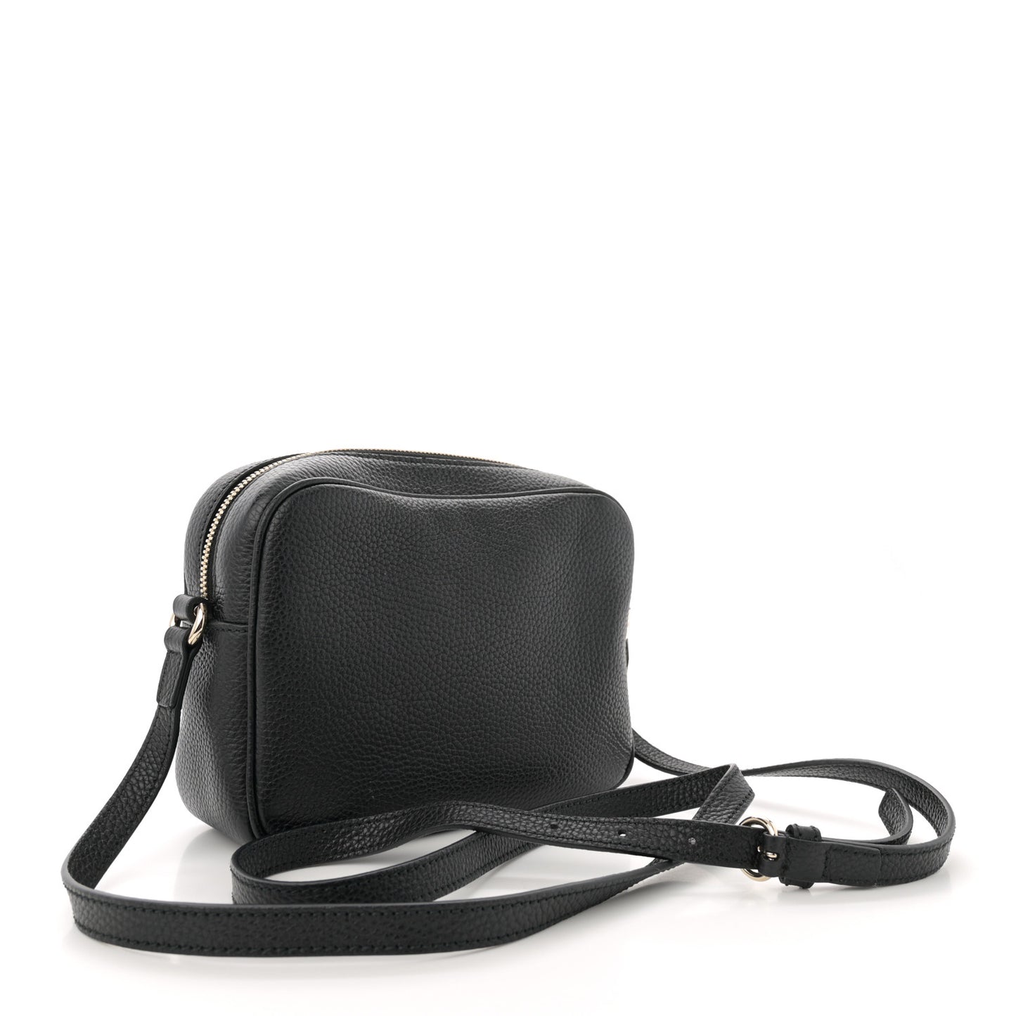 Pebbled Calfskin Small Soho Disco Bag Black