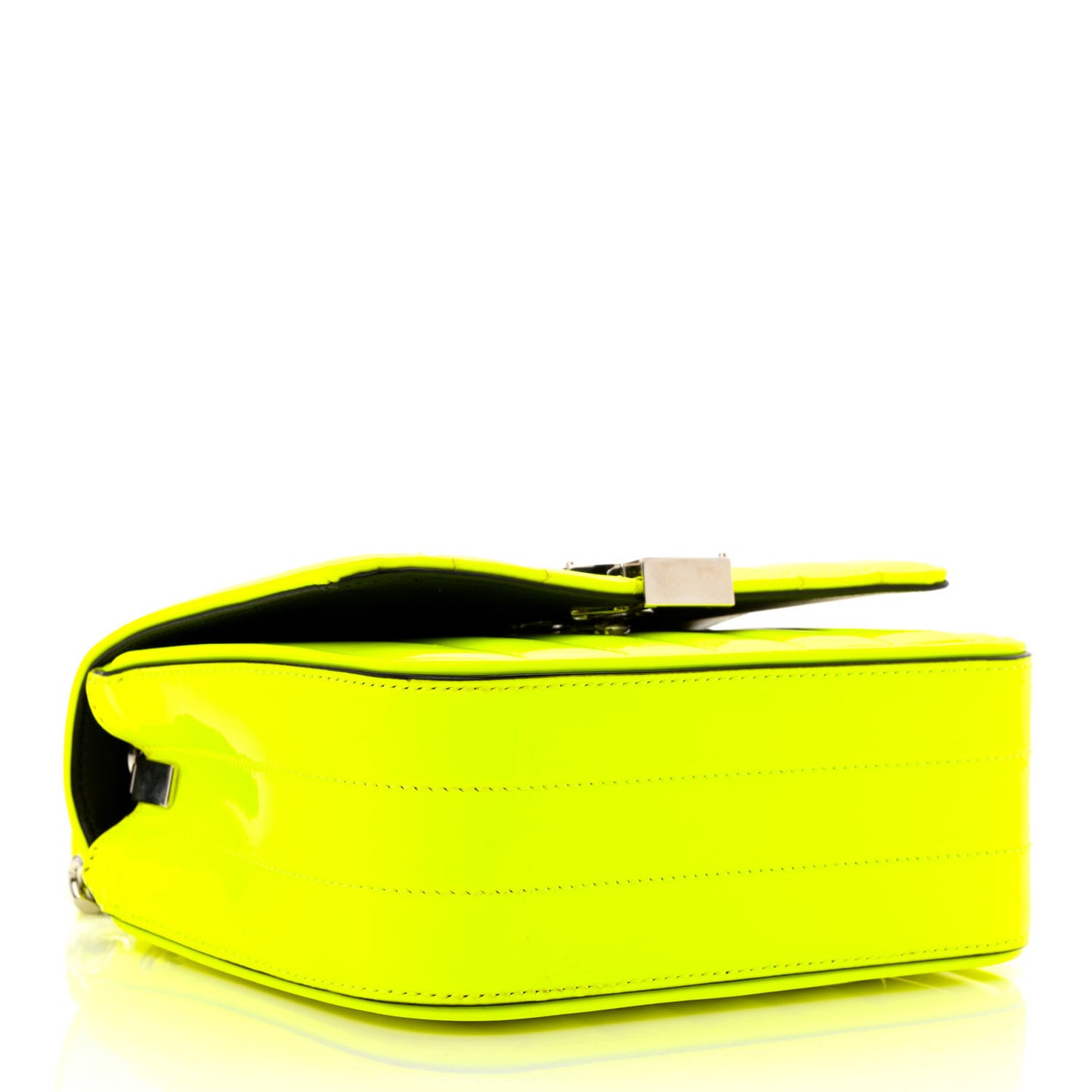 Patent Matelasse Monogram Small Vicky Chain Bag Neon Yellow