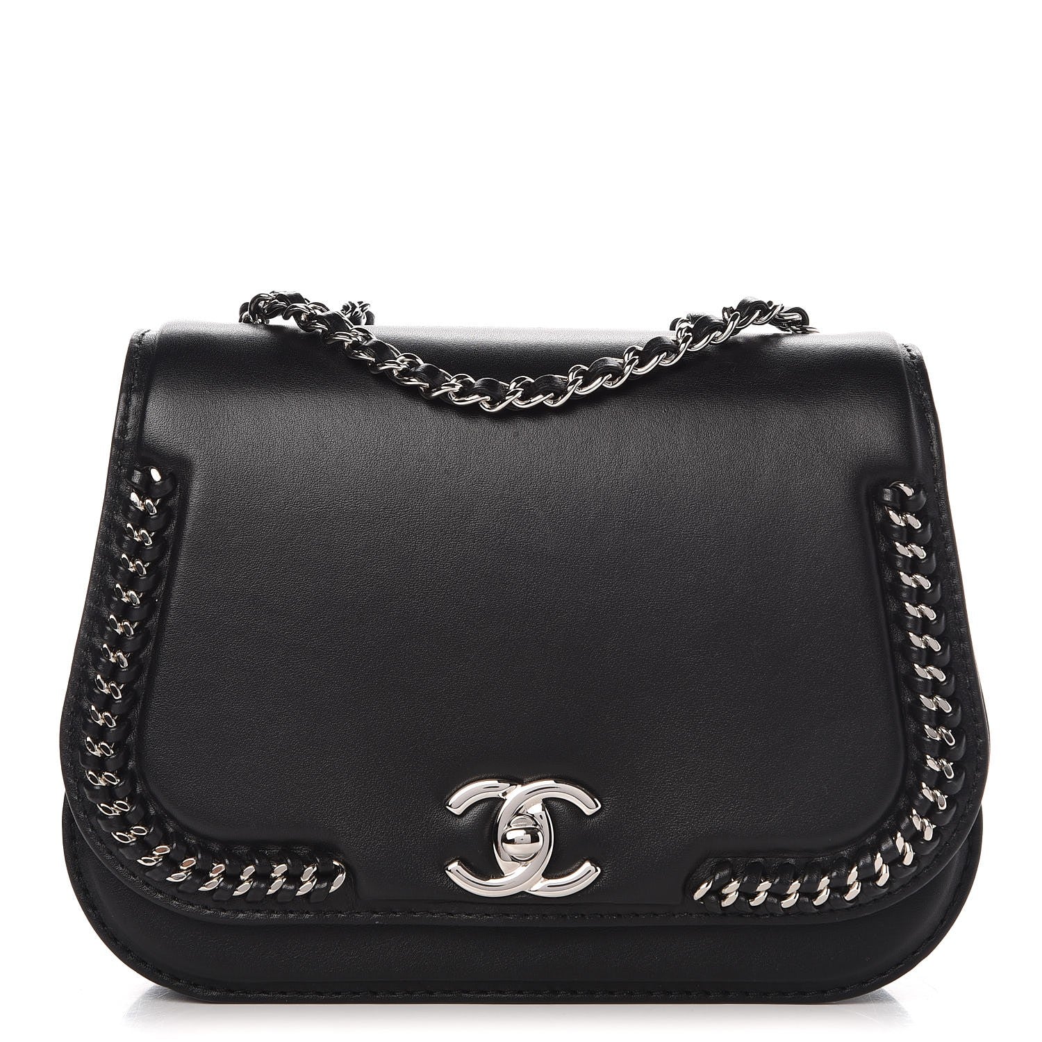 Chanel Lambskin Braided Small Chic Flap Black 1 of 8