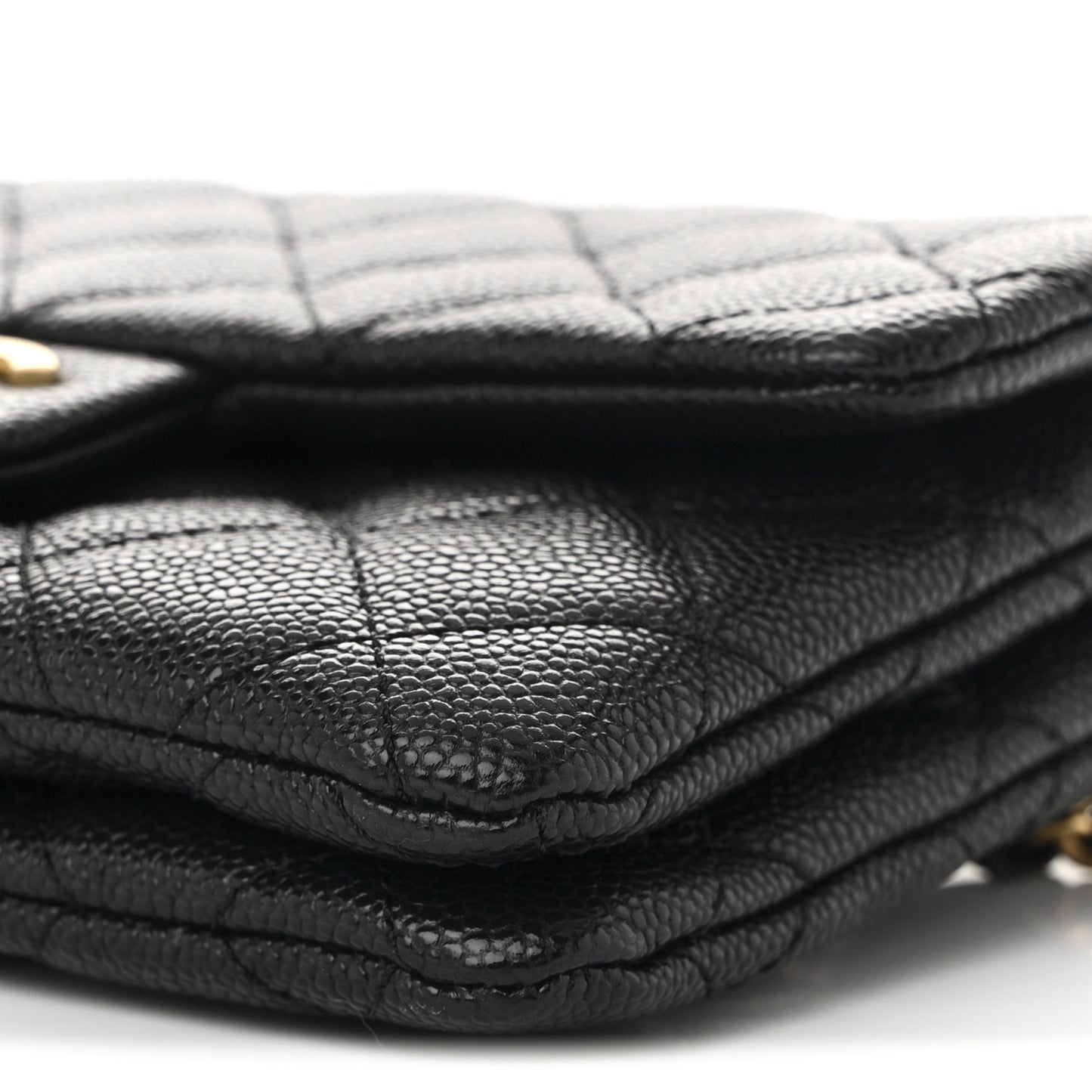 Shiny Caviar Pick Me Up Flap Belt Bag Black