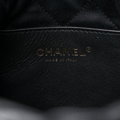 Chanel Shiny Crumpled Calfskin Quilted Pearl Mini Chanel 22 Black 6 of 11
