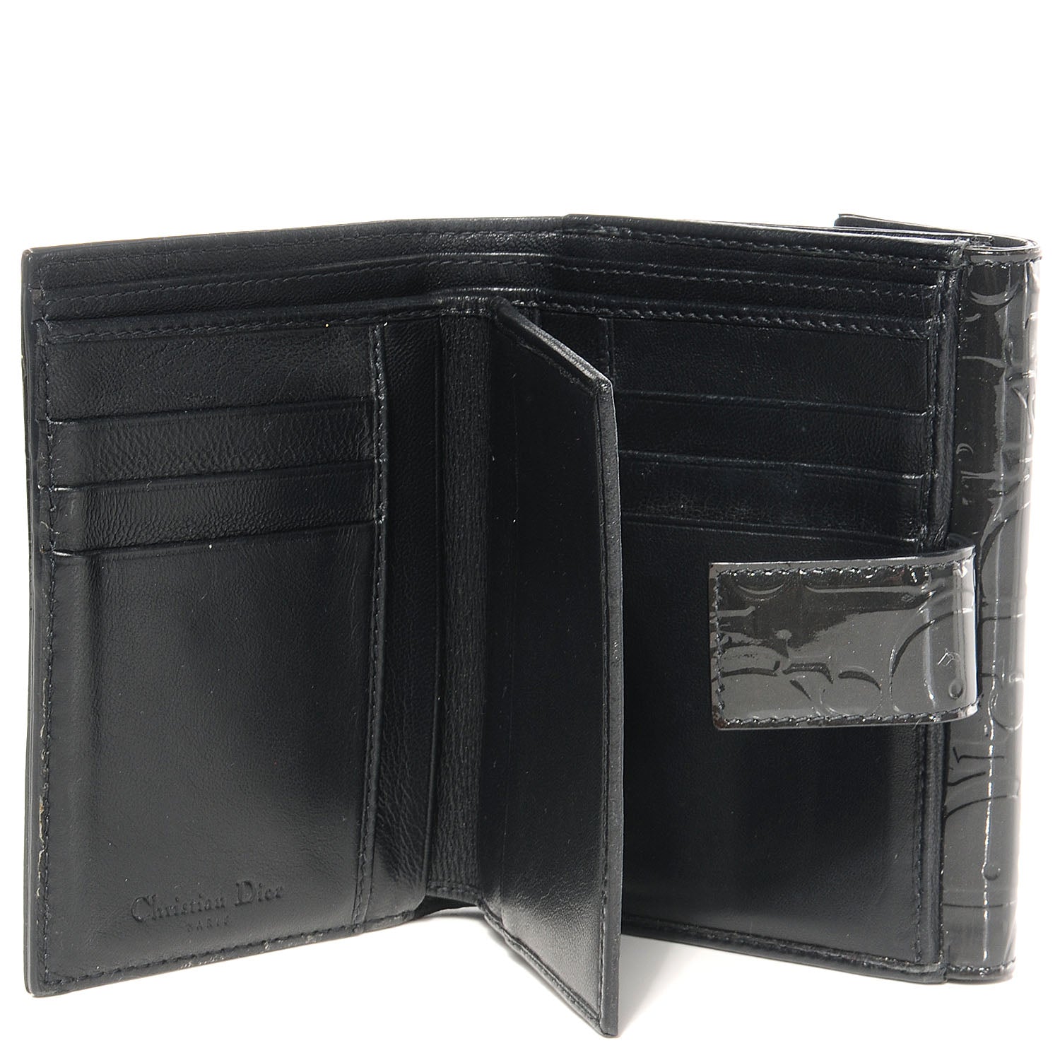 Christian Dior Patent Ultimate Compact Wallet Gris Fonce 6 of 7