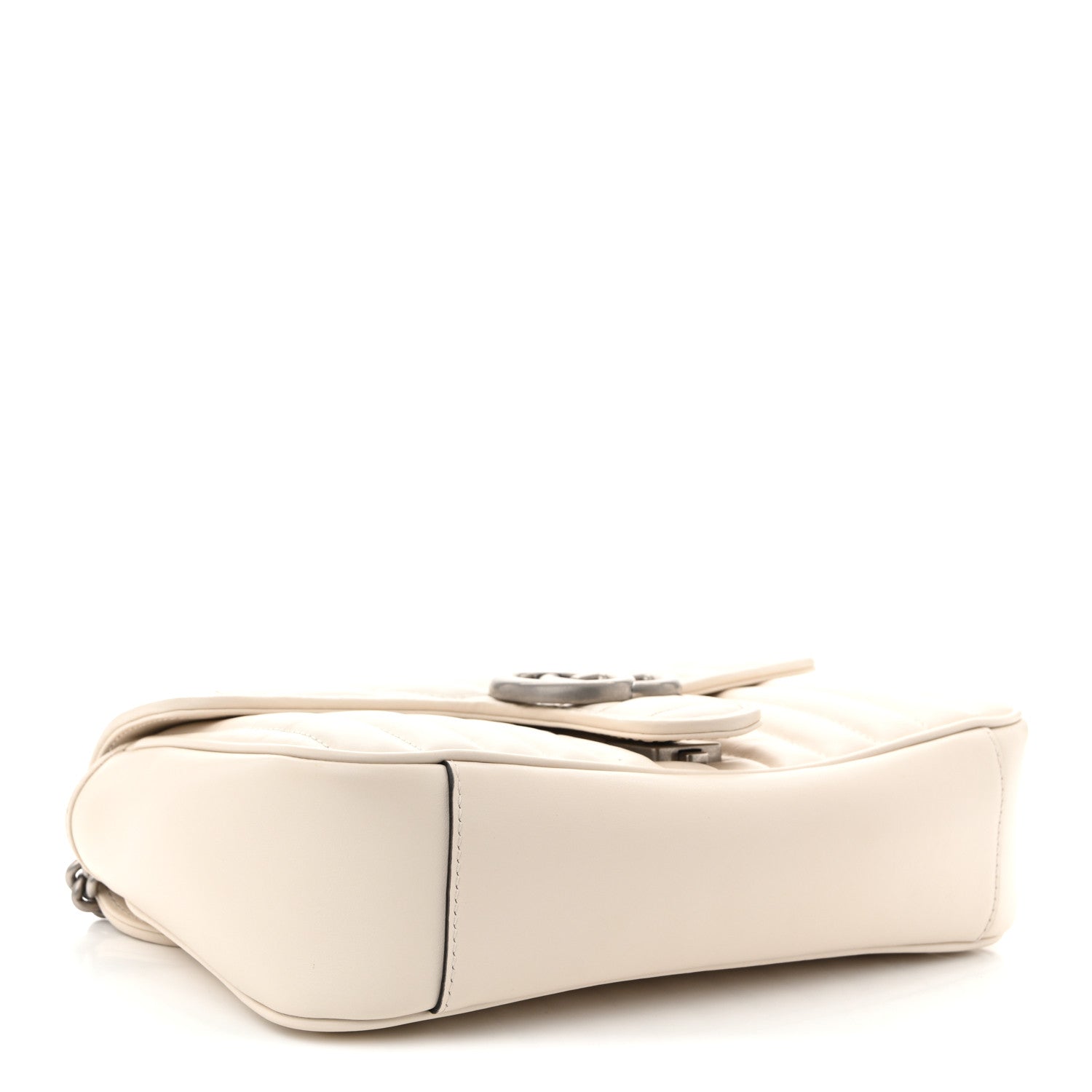 Gucci Calfskin Matelasse Aria Small GG Marmont Shoulder Bag Mystic White 4 of 11