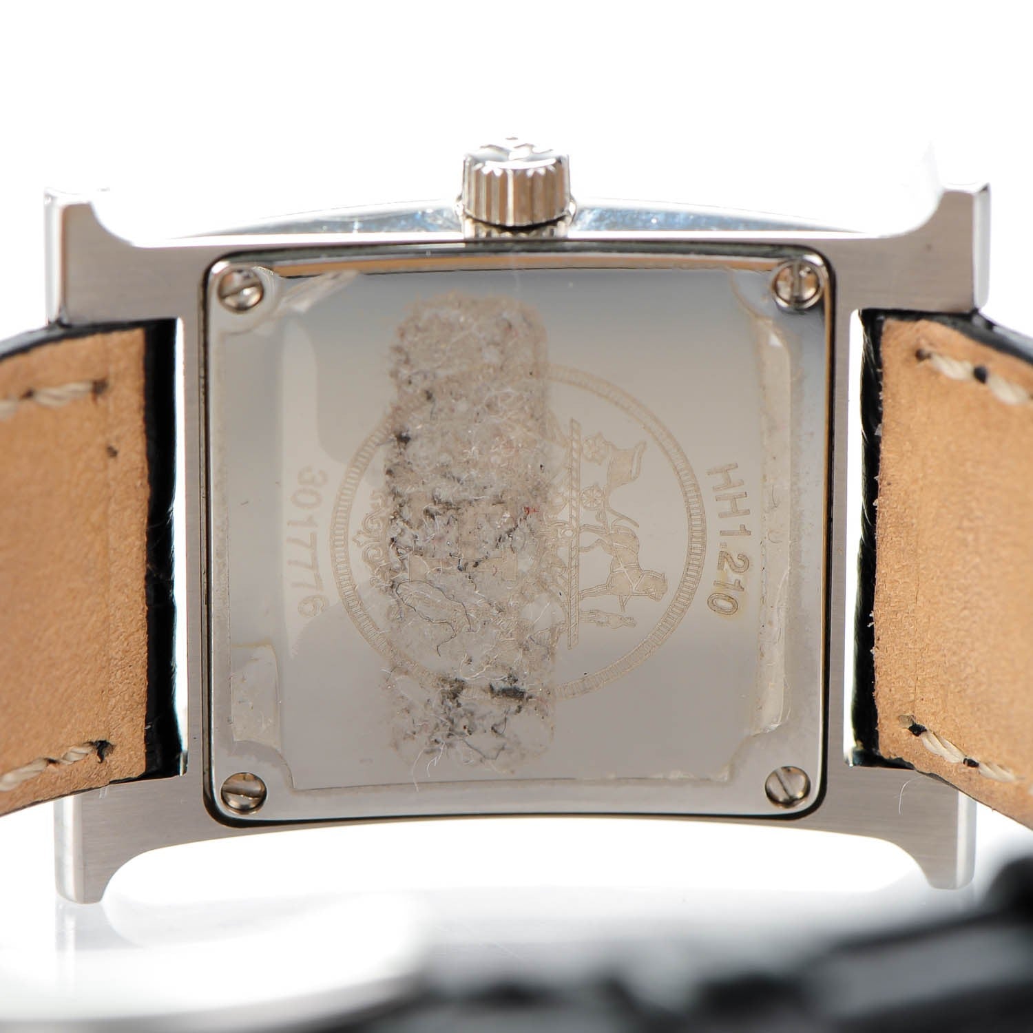Hermes Stainless Steel Alligator 21mm Heure H Hour Quartz Watch Noir 8 of 12