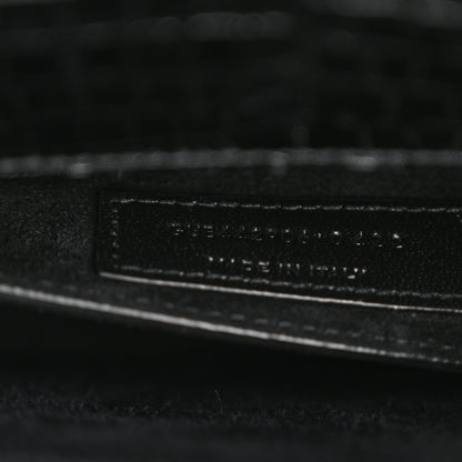 Saint Laurent Calfskin Crocodile Embossed Medium Monochrome Monogram Sunset Black 7 of 14