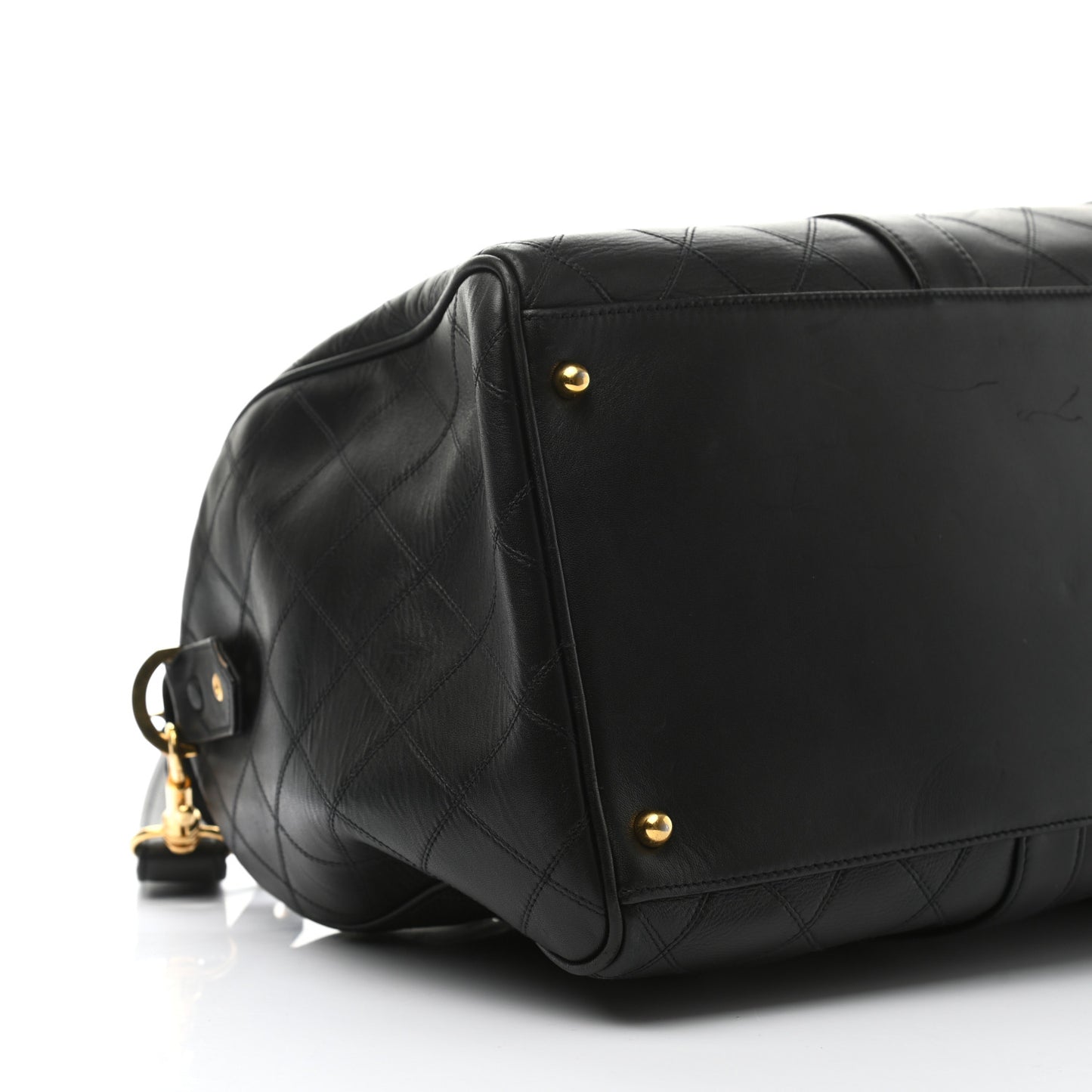 Calfskin Stitched CC Boston Black