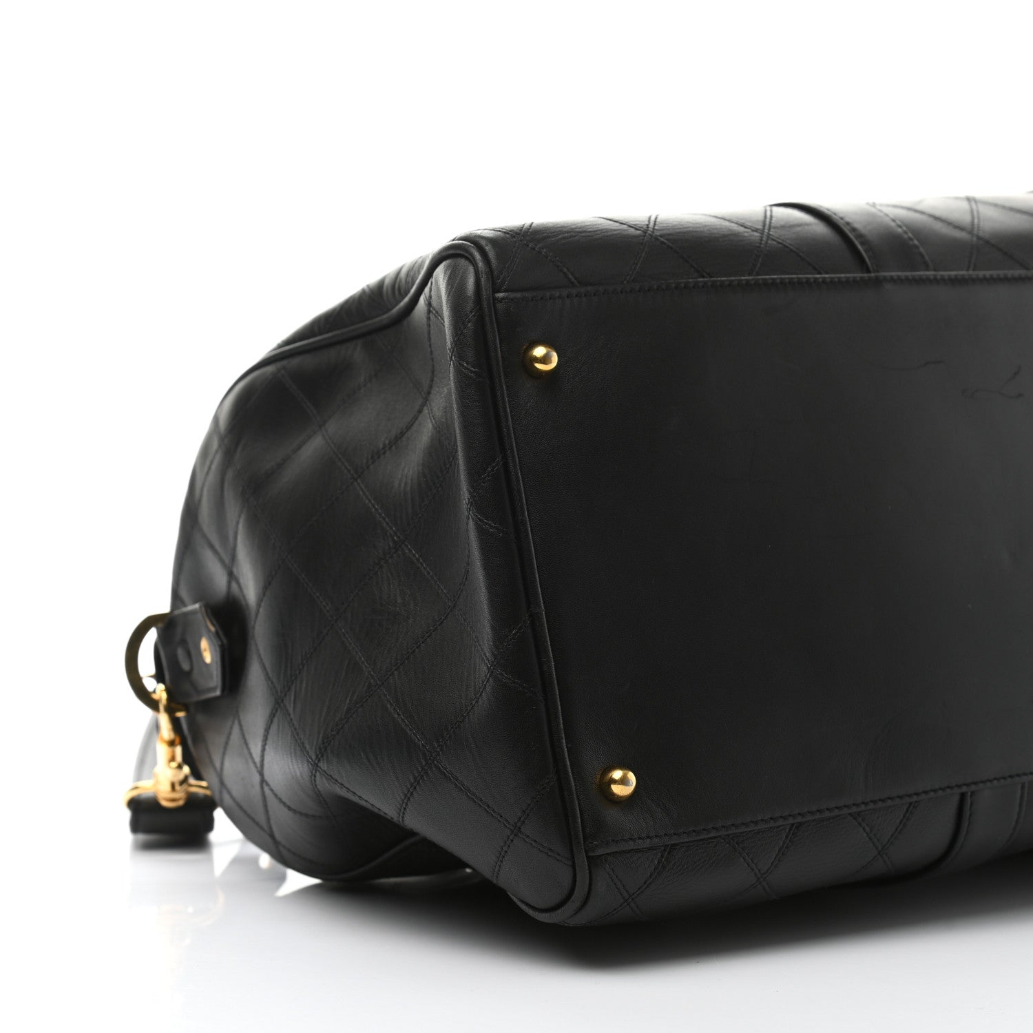 Chanel Calfskin Stitched CC Boston Black 8 of 12