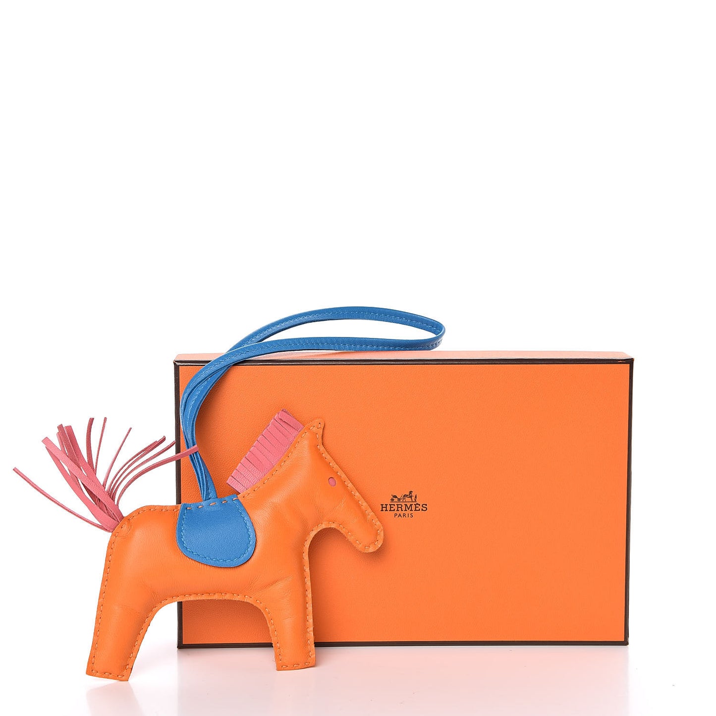 Milo Lambskin Grigri Rodeo Horse Bag Charm MM Orange Bleu Zanzibar Rose Azalee