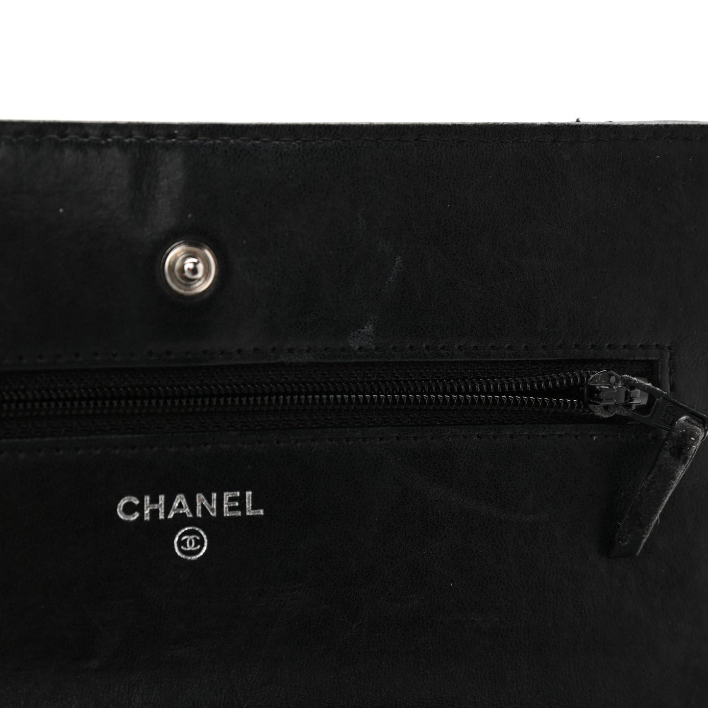 Lambskin Quilted Wallet On Chain WOC Black