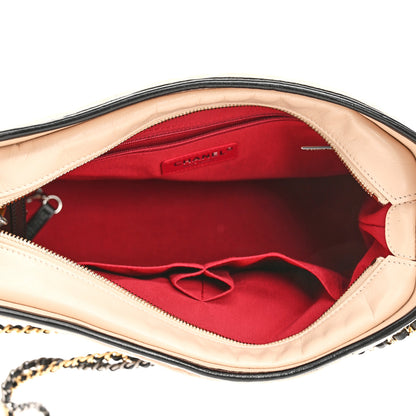 Chanel Aged Calfskin Quilted Medium Gabrielle Hobo Beige Black 5 of 10