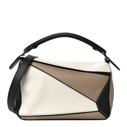Loewe Calfskin Small Puzzle Bag Black Taupe 1 of 15