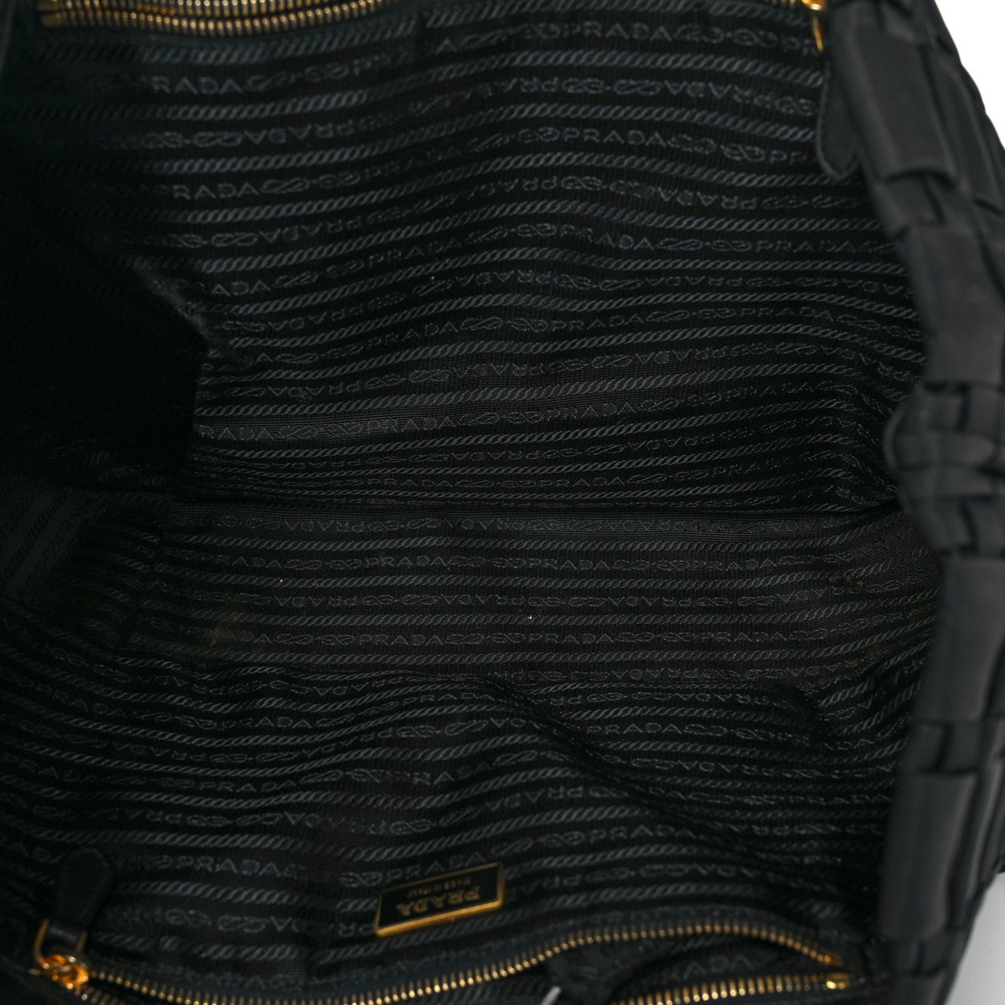 Tessuto Nylon Woven Shopping Tote Black
