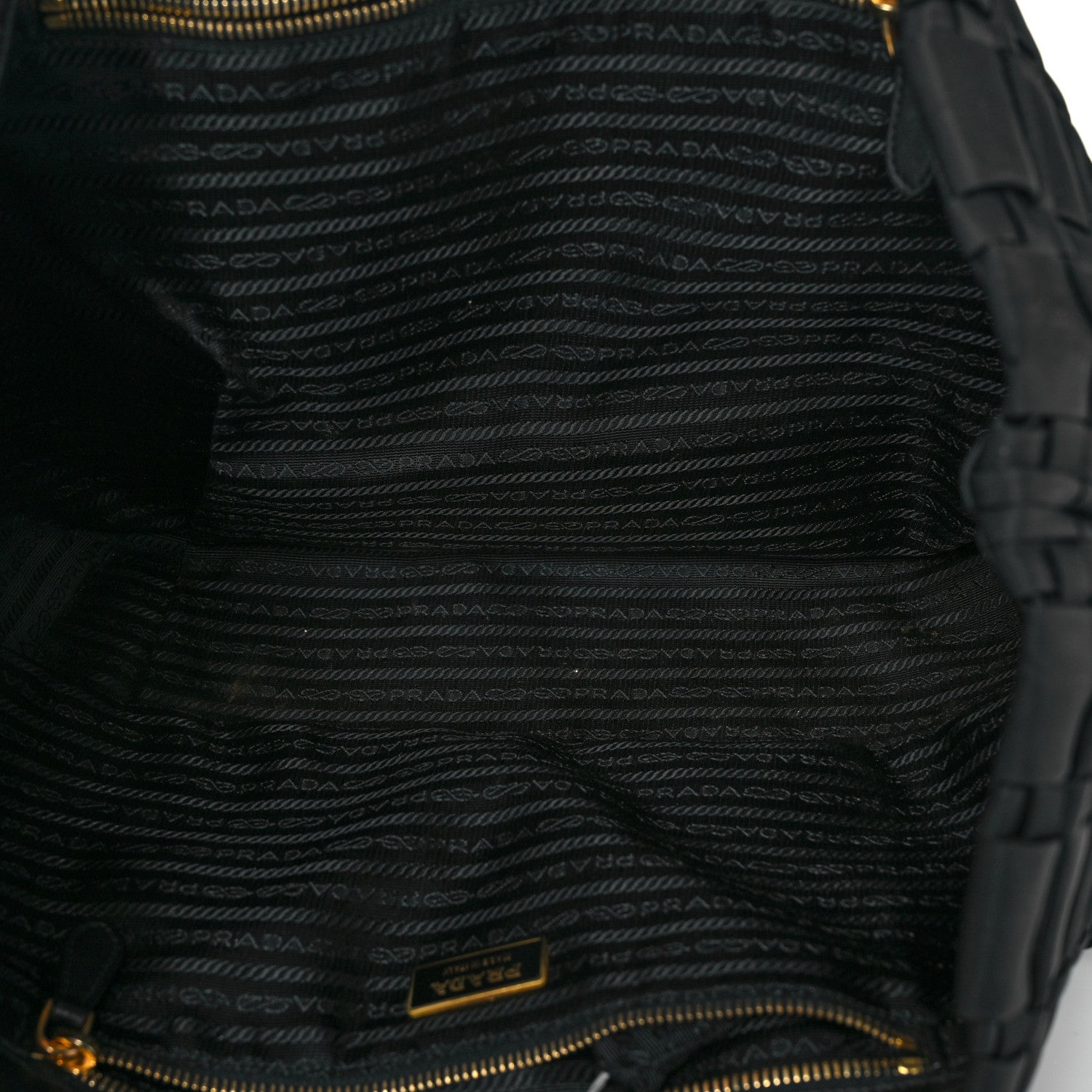 Prada Tessuto Nylon Woven Shopping Tote Black 5 of 9