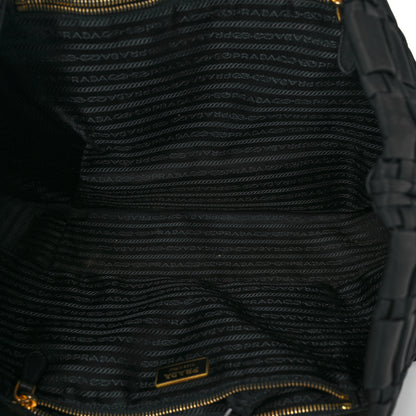 Prada Tessuto Nylon Woven Shopping Tote Black 5 of 9