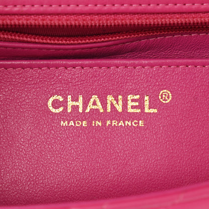 Chanel Lambskin Chevron Quilted Mini Rectangular Flap Fuchsia 6 of 17