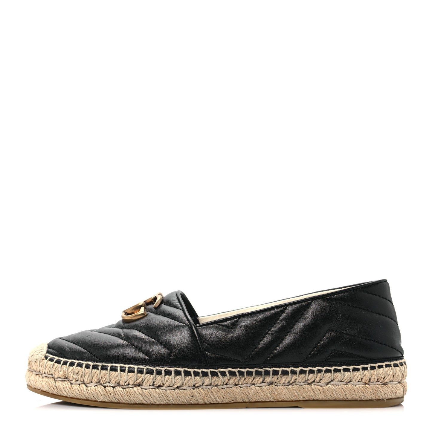 Nappa Matelasse GG Marmont Espadrilles 37.5 Black