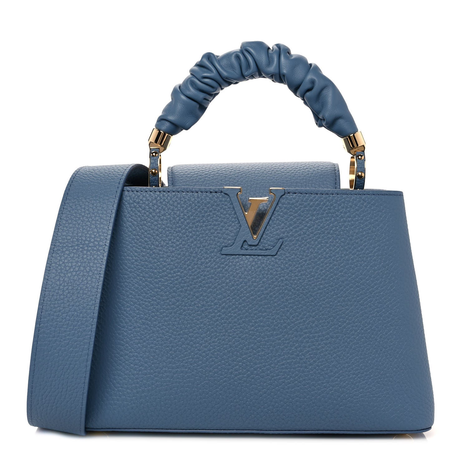 Louis Vuitton Taurillon Scrunchie Capucines BB Blue 1 of 8