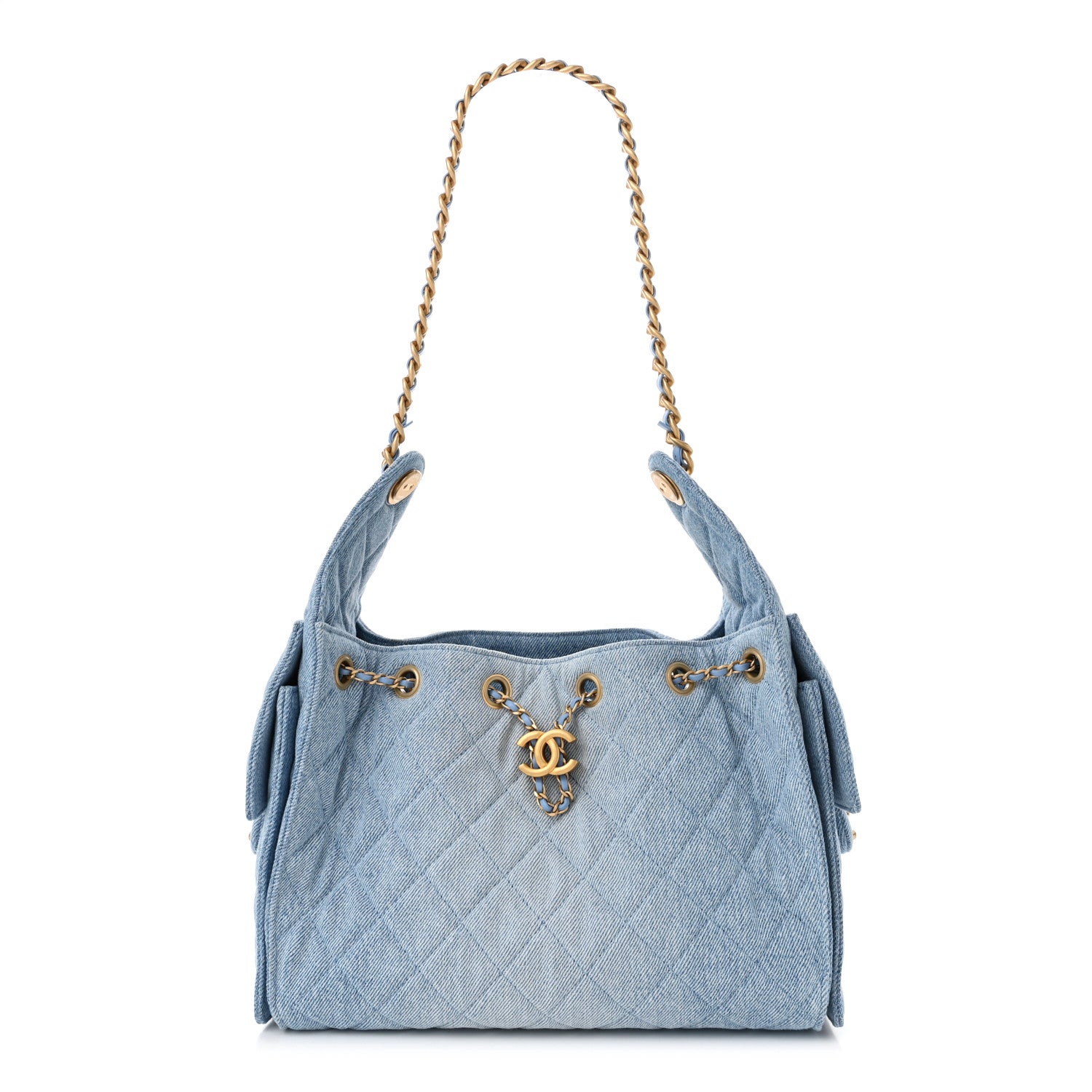 Chanel Washed Denim Quilted Small Chanel 25 Handbag Blue 1 of 11