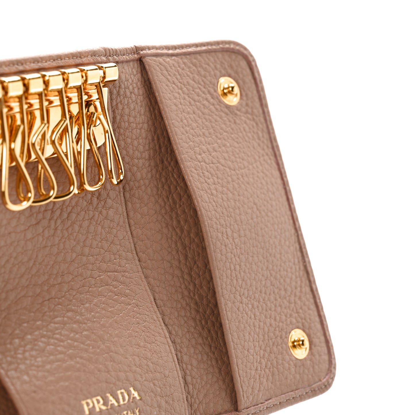 Vitello Grain 6 Key Holder Cipria