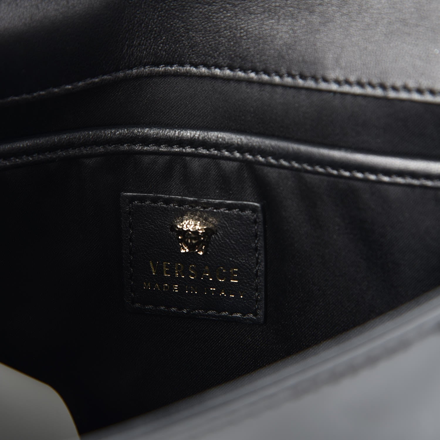Versace Patent Palazzo Medusa Chain Evening Bag Black 6 of 7