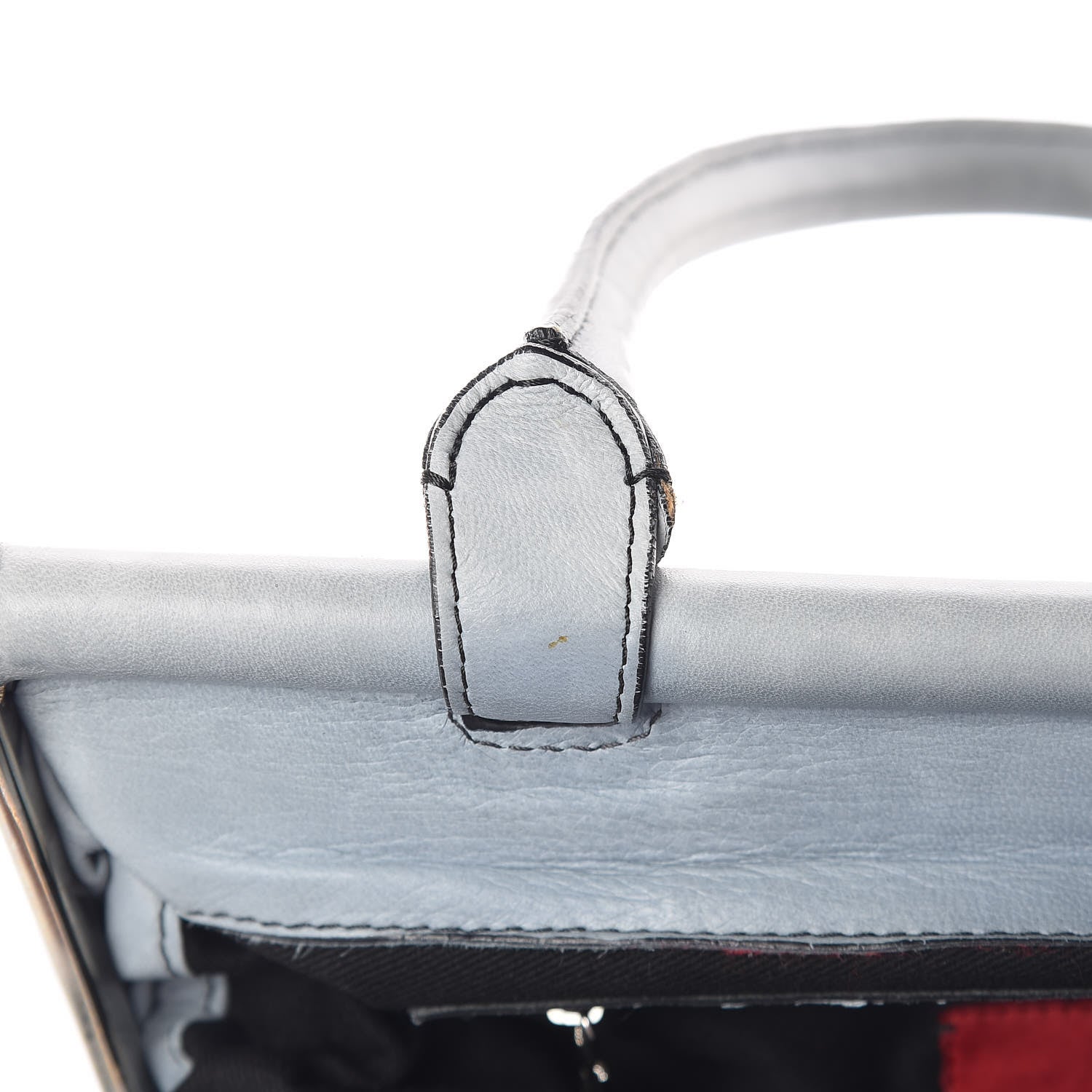 Valentino Garavani Lambskin Ruffle Tote Blue 13 of 14