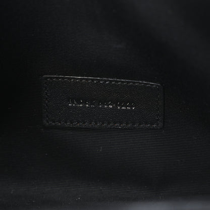 Saint Laurent Grain De Poudre Matelasse Chevron Monogram Envelope Clutch Black 7 of 10